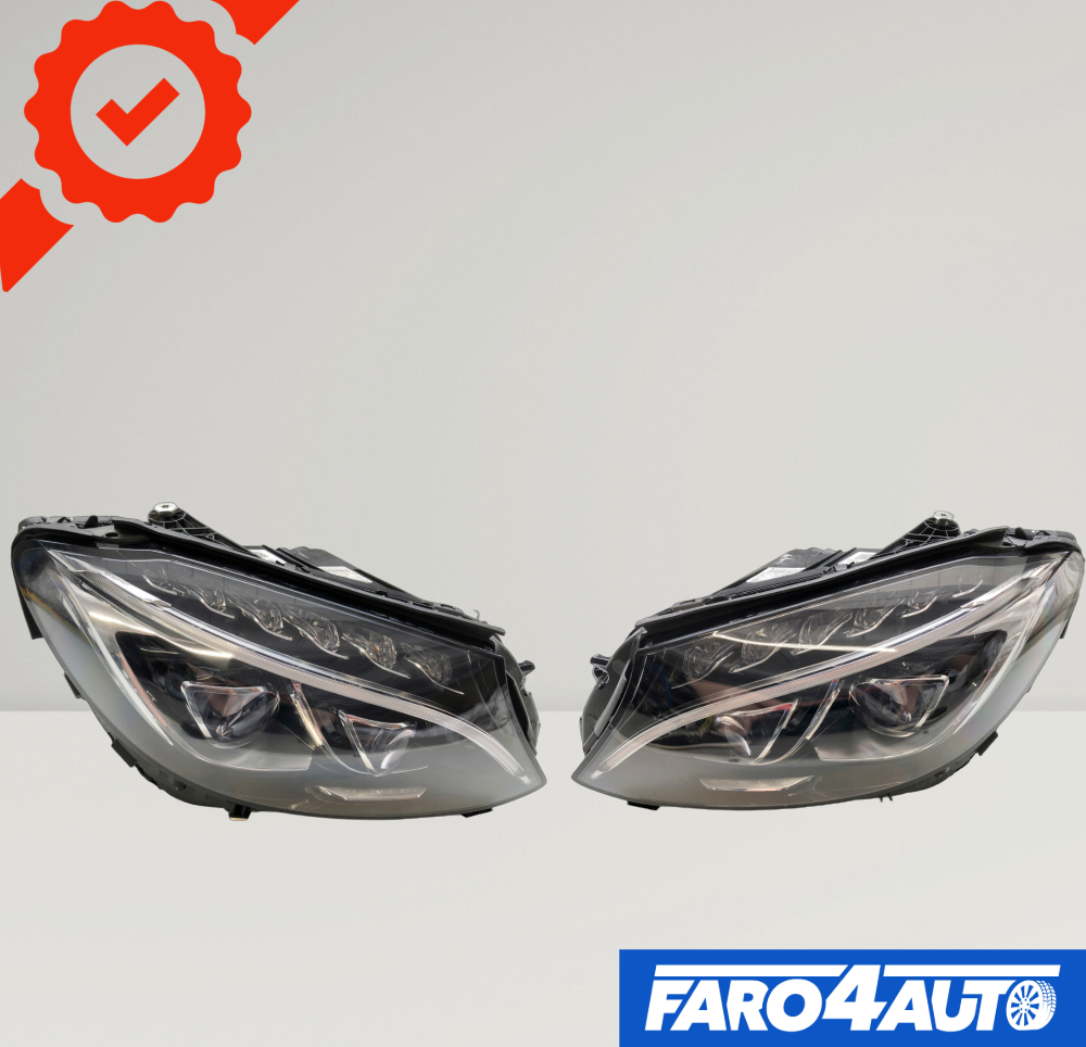 MERCEDES CLASSE C W205, FARI ANTERIORI LATO SINISTRO 'FULL LED ' + LATO DESTRO