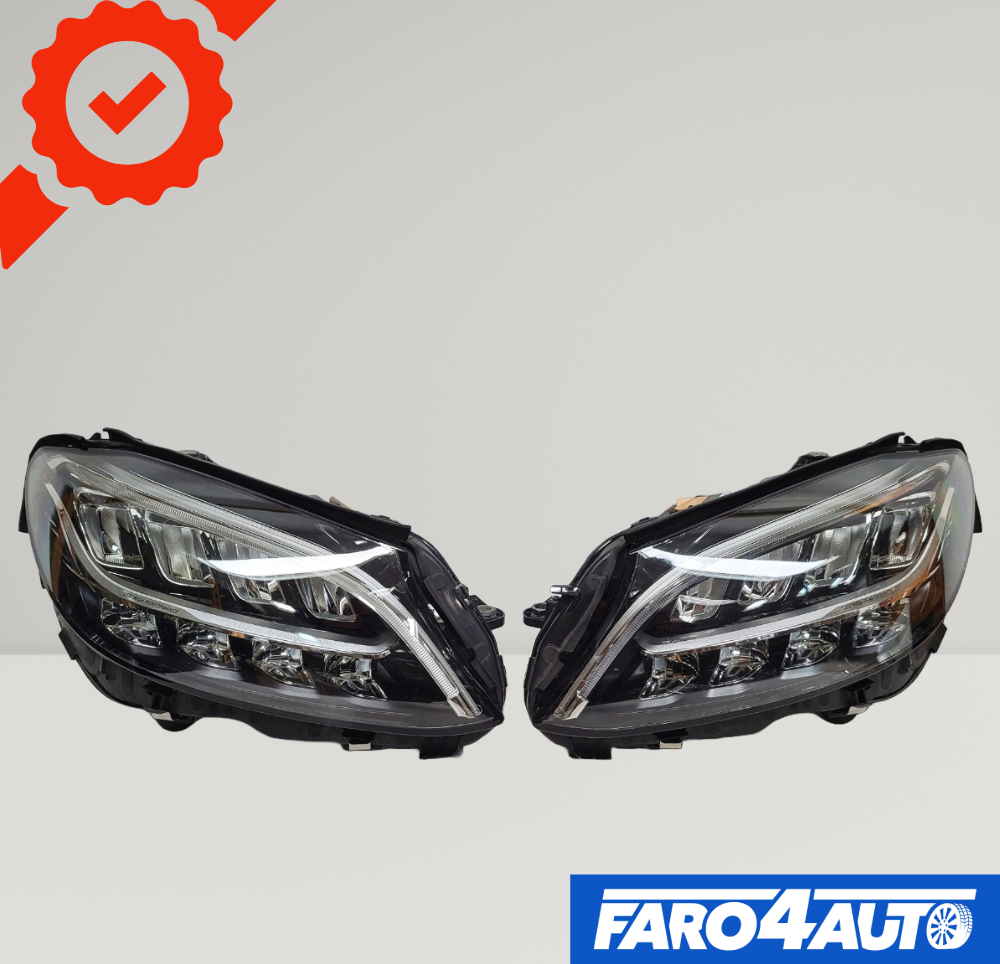 MERCEDES CLASSE C W205, FARI ANTERIORI ' FULL LED ' LATO SINISTRO + LATO DESTRO